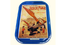 Sucettes Artisanale X10 + Plateau En Fer Vieille Affiche De Berck/Mer