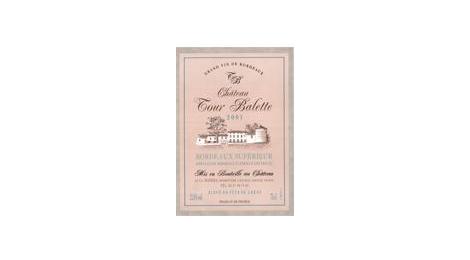 « Château Tour Balette » Bordeaux Supérieur Rouge 2001 élevé en fûts de Chêne 