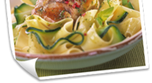 RÂBLE AU PISTOU ET TAGLIATELLES AUX COURGETTES