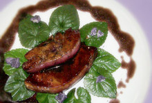 Foie gras poêlé en aigre doux de Violette
