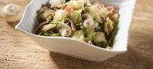 Ravioles sautées aux champignons et à la roquette