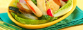 Salade romaine et légumes en tempura