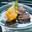 Cuissot de chevreuil rôti avec poires grillées au thym et au banyuls