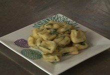 Pommes dauphines aux épinards