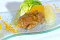 Salade d’Huîtres Marennes Oléron panées aux agrumes et sa vinaigrette orange/cardamone
