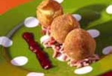 Croquettes de Ratte du Touquet, jambon à l’os et pulpe « Tomato-ketchup »