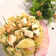 Salade de pommes de terre rattes et gros cubes de Chavignol