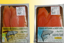 Saumon d'élevage fumé