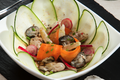 Salade d’huîtres de Normandie tièdes & sauce soja