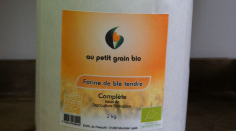 Farine de blé bio, farine complète