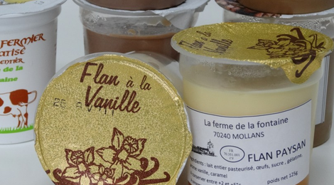 Flan fermier vanille sur lit de caramel du GAEC Muhlematter