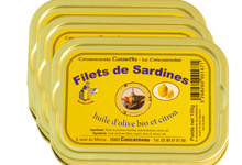     lot de 3 boites de filets de sardine au citron