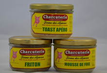 toast apero 180g - friton 180g - mousse de foie 180g