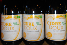 Cidre doux bio du pays d'Othe 3%d'alcool de la ferme d'Hotte