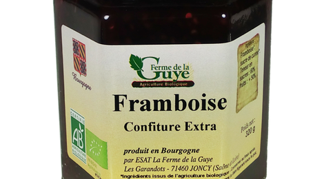 Confiture artisanale bio de Framboise épépinée