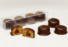 4 Mini-Nonnettes enrobées chocolat - Fourrées Abricot 