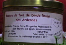 Mousse de foie de dinde rouge des Ardennes