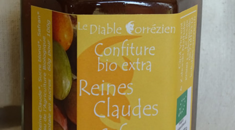 Le Diable Corrézien - Confiture extra Reine-Claude-Safran