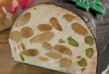 buche de Noël en nougat, enrobage chocolat