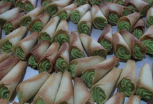 Cornets fourrés pâte d'amande au kirsh