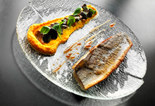 Omble chevalier et purée de patates douces