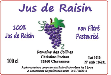  Jus de raisin 100% jus