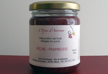 confiture  Pêche-Framboise