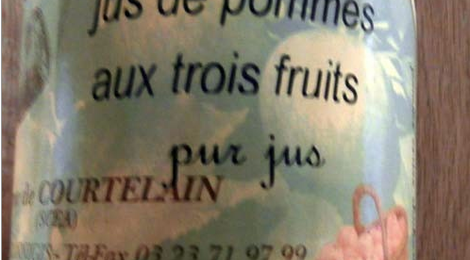 jus de pommes aux trois fruits, ferme de Courtelin