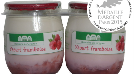 yaourt framboise, ferme de Grignon
