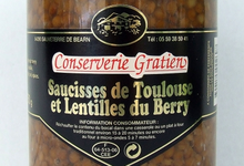 conserverie Gratien, Saucisses de Toulouse et Lentilles du Berry