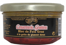conserverie Gratien,  Bloc foie gras canard à la gelée piment doux