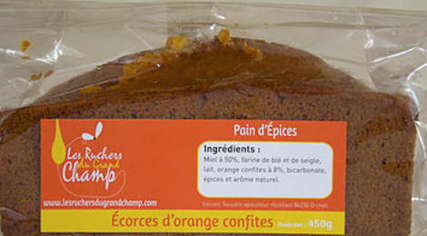 Pain d'épices aux écorces d'oranges confites