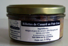 Canards des Londes, Rillettes de canard au foie gras