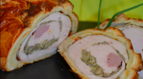 Feuilleté de filet de dinde et médaillon de canard