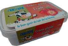 Ferme Adam, crème glacée au coulis de fraise