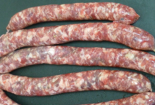 mas de Mailly, saucisses aux cêpes (porc et boeuf)