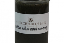 Confit de miel au sésame noir-orange