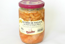conserverie Mercadier, Saucisses de Toulouse aux haricots lingots mijotés
