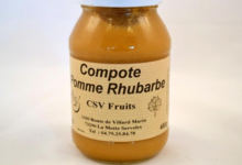 CSV Fruits, compote pomme rhubarbe