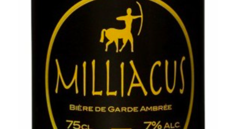 Bière ambrée Milliacus (7% Vol. Alc.).