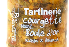 Rue Traversette, tartinerie courgette, navet boule d'or, raisin et amande