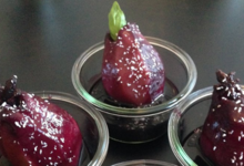 Les bocaux d'Hélène, Poires vin rouge framboises et coco