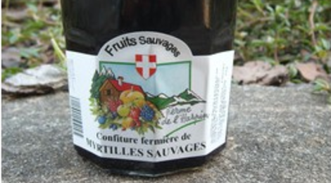 Confiture de myrtilles sauvages de la ferme de l'Harpin.