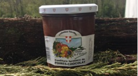 Confiture de poire-chocolat de la ferme de l'Harpin.