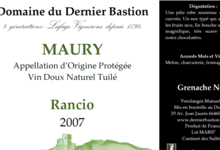 Domaine Du Dernier Bastion, VDN AOP Maury Rancio