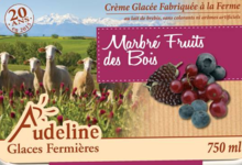 Audeline, glace au lait de brebis. Marbré fruits des bois