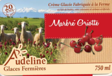 Audeline, glace au lait de brebis. Marbré griotte