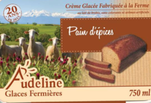 Audeline, glace au lait de brebis. Pain d'épices