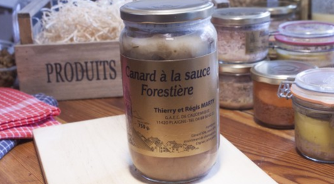 GAEC de caudemique. canard cuisiné sauce forestière