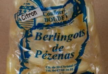 Les berlingots de Pézenas. Confiserie Boudet. Berlingot citron